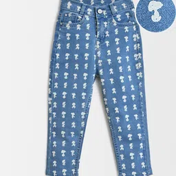 MiArcus Kids Peanuts Snoopy Graphic Printed Regular Fit Mid-Rise Cotton Stretchable Jeans-image-45