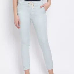 Code 61 Women Teal Jogger Clean Look Stretchable Jeans-image-12