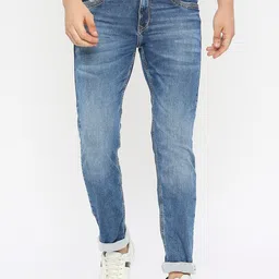 SPYKAR Men Slim Fit Mid-Rise Heavy Fade Clean Look Stretchable Cotton Jeans-picture-33