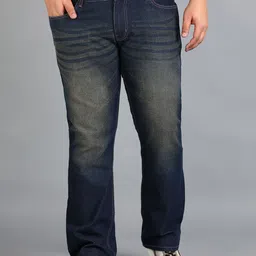 Urbano Plus Men Bootcut Heavy Fade Clean Look Stretchable Jeans-picture-2