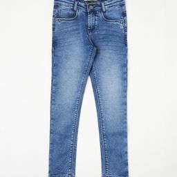 Crimsoune Club Girls Blue Slim Fit Heavy Fade Stretchable Jeans-image-82