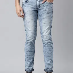 Chennis Men Slim Fit Mid-Rise Heavy Fade Stretchable Jeans-picture-11