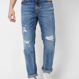 SPYKAR Men Mildly Distressed Heavy Fade Stretchable Jeans-image-99