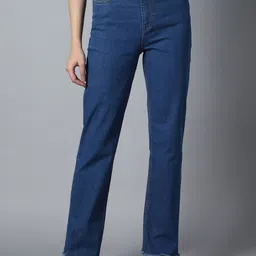 High Star Women Straight Fit High-Rise Clean Look Stretchable Jeans-image-80