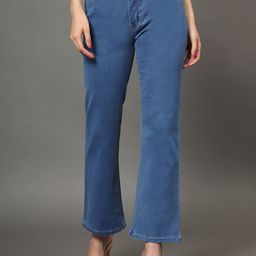 AngelFab Women Jean Bootcut Mid-Rise Cotton Jeans-picture-8