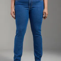 20Dresses Women Plus Size Blue SS24 ELPP Jeans Slim Fit High-Rise Stretchable Jeans-image-49