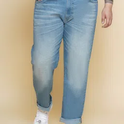 John Pride Plus Size Men Jean Mid-Rise Light Fade Clean Look Stretchable Jeans-12