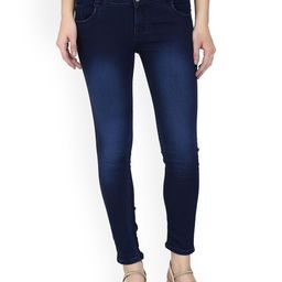 A-Okay Women Navy Blue Skinny Fit Light Fade Clean Look Stretchable Jeans-image-60