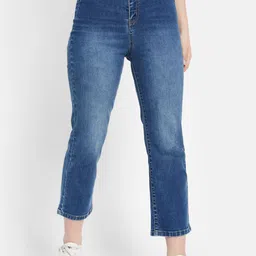 METTLE Women Mid-Rise Clean Look Light Fade Cotton Cropped Jeans-image-40