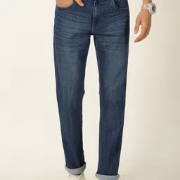HERE&NOW Men Smart Mid Rise Clean Look Light Fade Stretchable Jeans-image-47