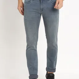 Turtle Men Mid-Rise Narrow Tapered Fit Clean Look Light Fade Stretchable Jeans-image-50