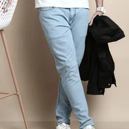 Chennis Men Tapered Fit Clean Look Light Shade Stretchable Jeans-picture-6