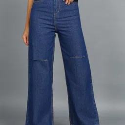 Urbano Fashion Women Flared Slash Knee Non Stretchable Jeans-35