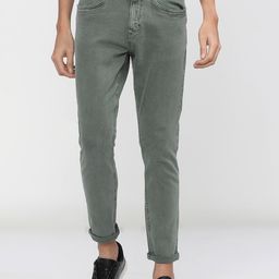 HIGHLANDER Men Green Tapered Fit Stretchable Jeans-image-34