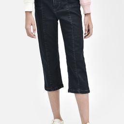 Crimsoune Club Girls Slim Fit Clean Look Cropped Stretchable Jeans-image-20