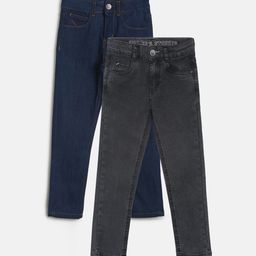 TALES & STORIES Boys Pack of 2 Cotton Slim Fit Stretchable Jeans-picture-31