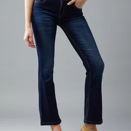 DOLCE CRUDO Women Bootcut Stretchable Jeans-picture-11