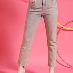 Freehand by The Indian Garage Co Women Blue Straight Fit Mid-Rise Stretchable Jeans-picture-44