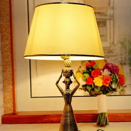 Fos Lighting Off White & Gold-Colored Solid Antique Table Lamps-24