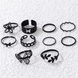 Jewels Galaxy Set Of 10 Stackable Finger Rings-43