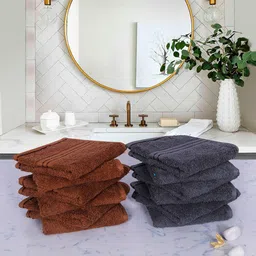 RANGOLI Set Of 6 Solid 600GSM Pure Cotton Face Towels-47