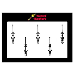 Comet Busters 5 Pcs Embellished Reusable Designer Bindis - Black-57