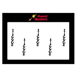 Comet Busters 5 Pcs Embellished Reusable Designer Bindis - Black-35