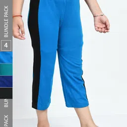 IndiWeaves Girls Pack Of 4 Mid Rise Pure Cotton Capris-picture-45