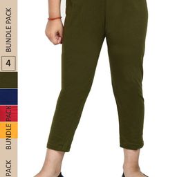 IndiWeaves Girls Pack Of 4 Pure Cotton Capris-image-104