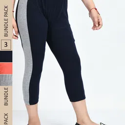 IndiWeaves Girls Pack of 3 Mid-Rise Cotton Capris-picture-6