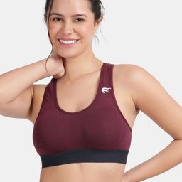 Envie Cotton Full Coverage Lightly Padded Workout Bra-image-11