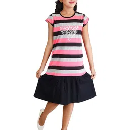 Clothe Funn Multicoloured Striped Drop-Waist Dress-50