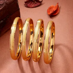 NVR Set of 4 Gold-Plated Traditional Bangles-28