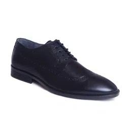 Zoom Shoes Men Black Textured Leather Formal Brouges-image-33