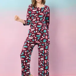 NIGHT FLOSS Printed Pure Cotton Tunic & Palazzo-image-54
