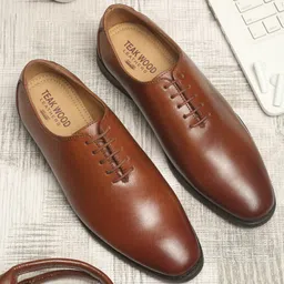 Teakwood Leathers Men Tan Brown Genuine Leather Formal Oxford Shoes-image-20