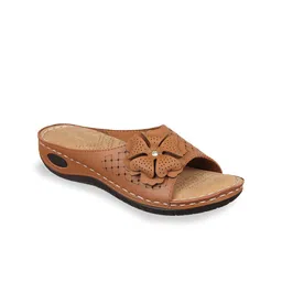 XE Looks Women Tan Open Toe Flats-image-70