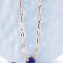 MINUTIAE Blue Brass Rose Gold-Plated Link Chain-39