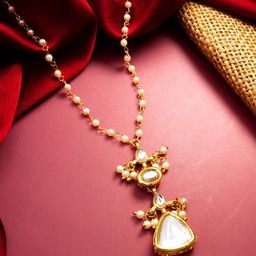 aadita Gold-Plated Artificial Beads & Stones Minimal Necklace-21