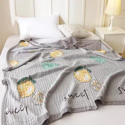 JC HOME Grey  Yellow Summer 300 GSM Single Bed Quilt-picture-43