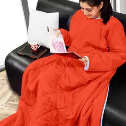 Divine Casa Orange Mild Winter 150 GSM Single Bed Wearable Comforter-image-16