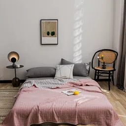 JC HOME Pink Summer 800 GSM Double Bed Blanket-0