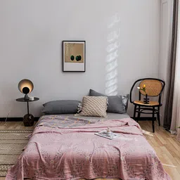 JC HOME Pink & Grey Floral Summer 800 GSM Double Bed Blanket-5