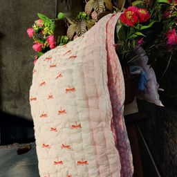 Moms Home Unisex Kids Pink Blankets Quilts and Dohars-image-54