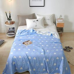 JC HOME Blue & White Summer 350 GSM Single Bed Blanket-image-64