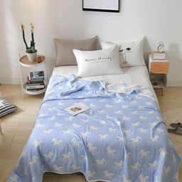 JC HOME Blue & White Summer 350 GSM Double Bed Blanket-image-65