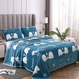 JC HOME Blue & White Summer 300 GSM Double Bed Blanket-image-14