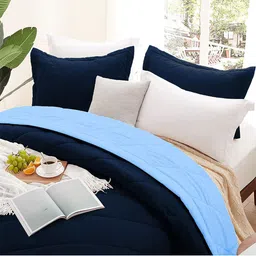 AEROHAVEN Unisex Navy Blue Blankets Quilts and Dohars-image-3