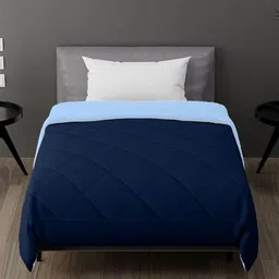 AEROHAVEN Unisex Navy Blue220 GSM Solid Reversible AC Room Single Bed Comforter-image-33