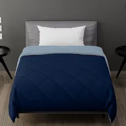 AEROHAVEN Unisex Navy Blue Blankets Quilts and Dohars-image-4